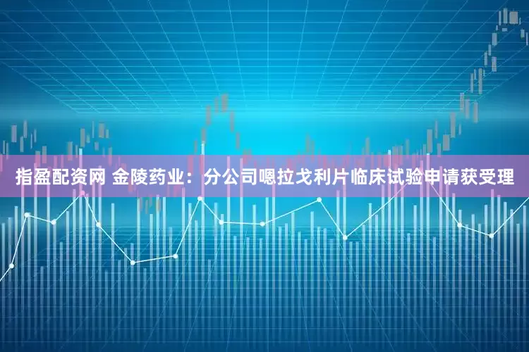 指盈配资网 金陵药业：分公司嗯拉戈利片临床试验申请获受理