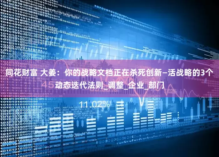 同花财富 大姜：你的战略文档正在杀死创新—活战略的3个动态迭代法则_调整_企业_部门